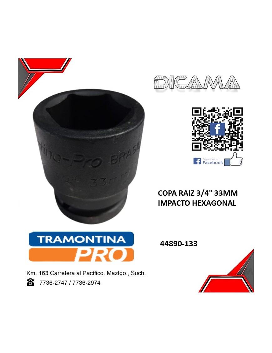 COPA RAIZ 3/4" 33MM IMPACTO HEXAGONAL