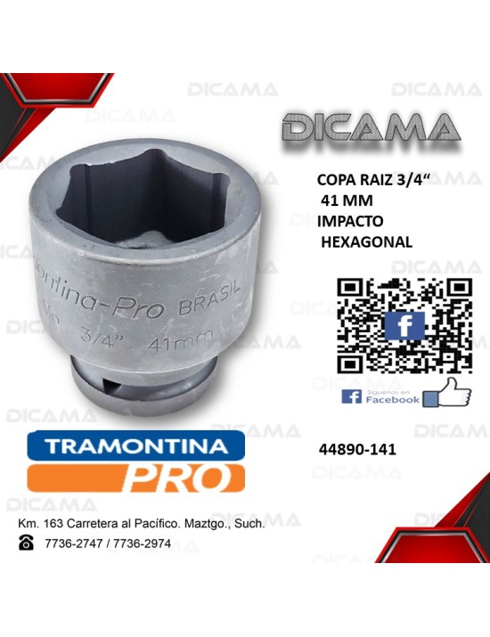COPA RAIZ 3/4" 41MM IMPACTO HEXAGONAL