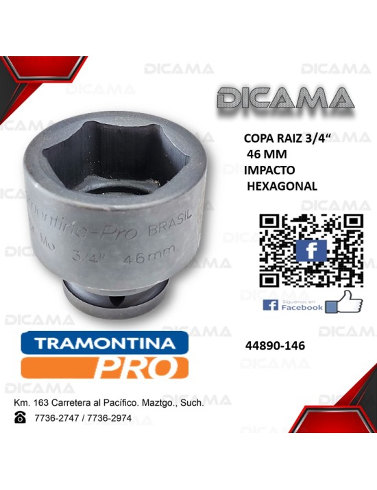 COPA RAIZ 3/4" 46MM IMPACTO HEXAGONAL