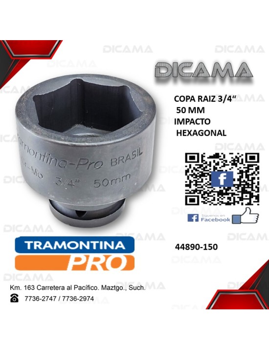 COPA RAIZ 3/4" 50MM IMPACTO HEXAGONAL