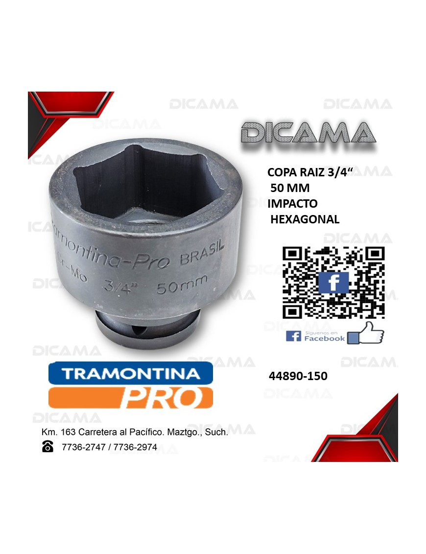 COPA RAIZ 3/4" 50MM IMPACTO HEXAGONAL