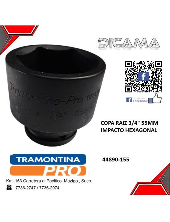 COPA RAIZ 3/4" 55MM IMPACTO HEXAGONAL