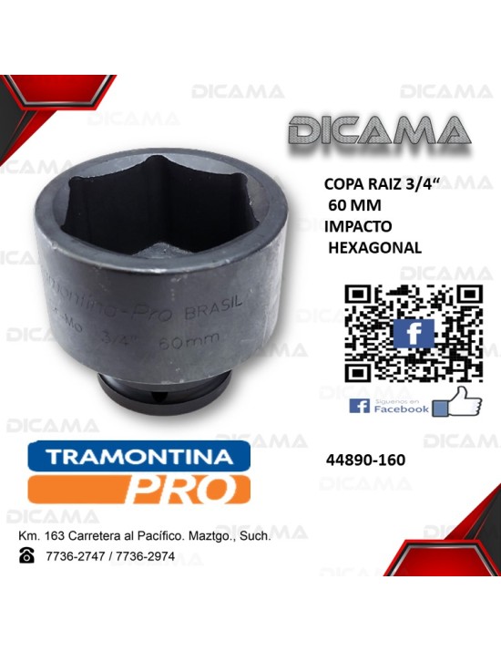 COPA RAIZ 3/4" 60MM IMPACTO HEXAGONAL
