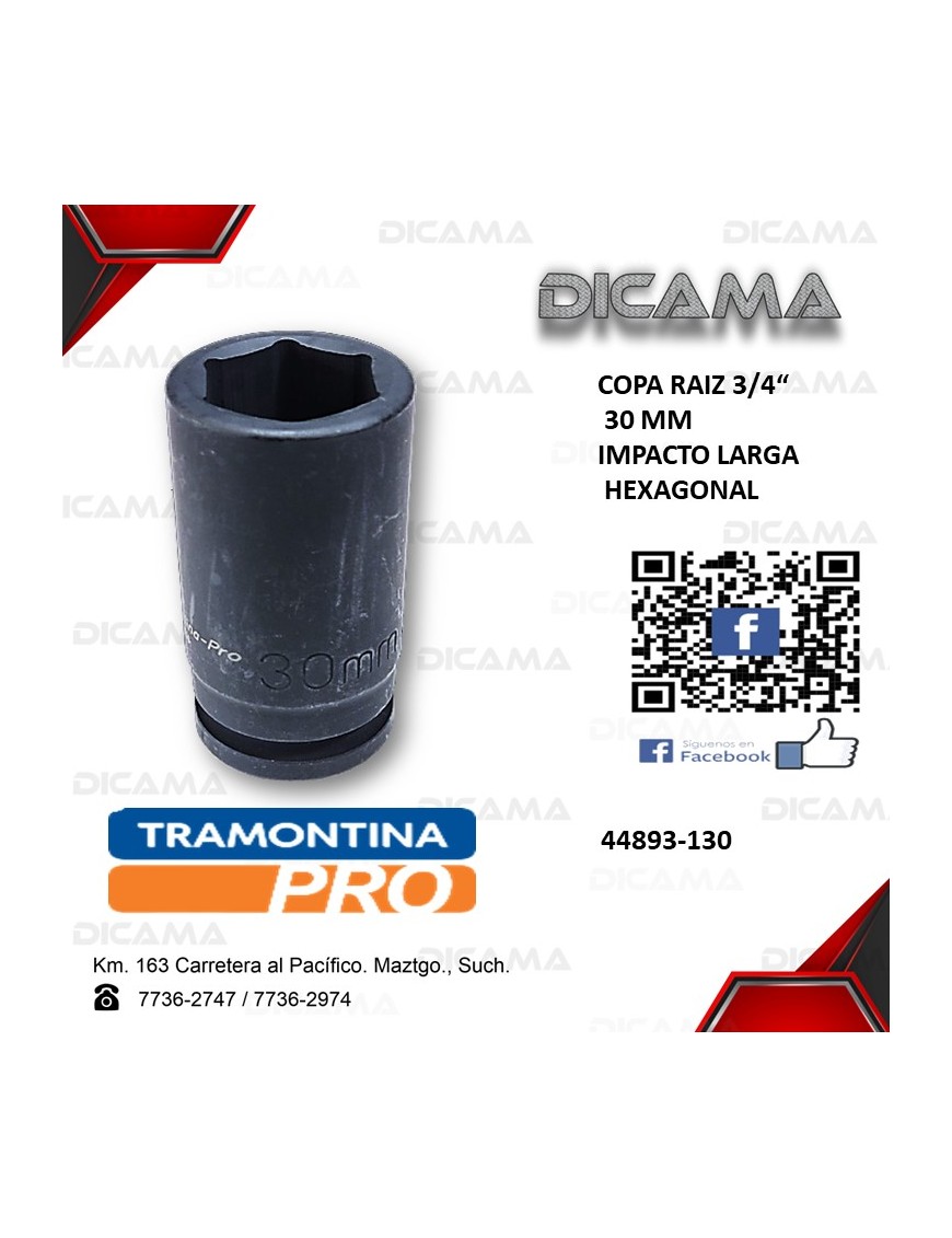 COPA RAIZ 3/4" 30MM IMPACTO LARGA HEXAGONAL