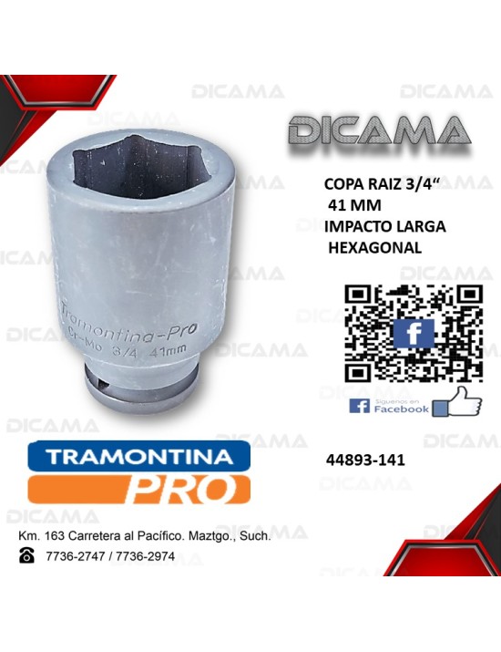 COPA RAIZ 3/4" 41MM IMPACTO LARGA HEXAGONAL