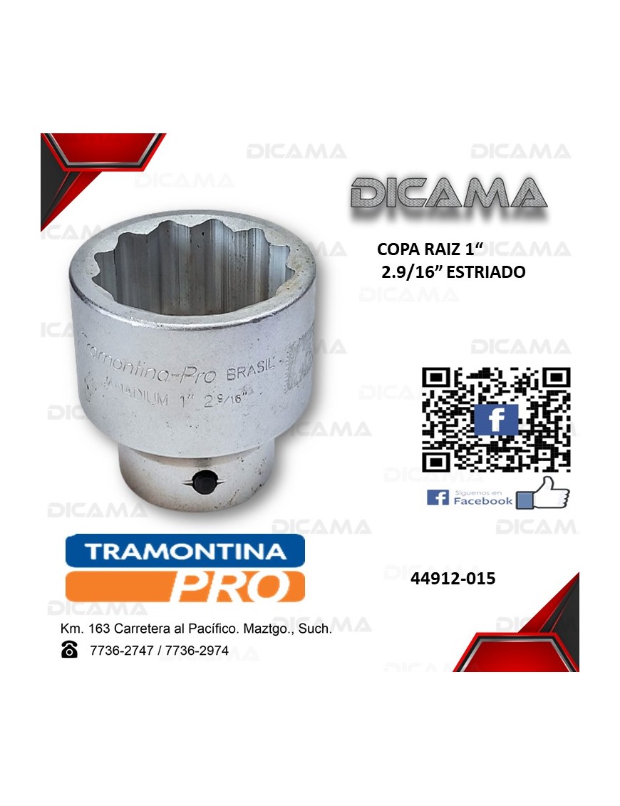 COPA RAIZ 1" 2.9/16"     ESTRIADO