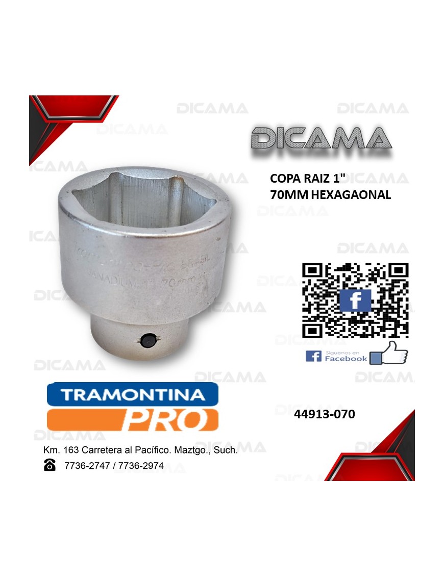 COPA RAIZ 1" 70MM HEXAGAONAL