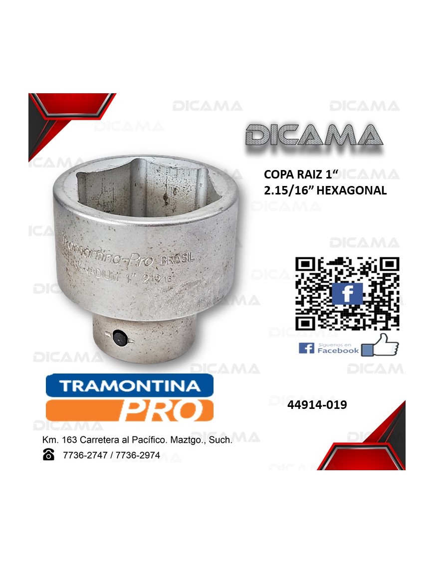 COPA RAIZ 1" 2.15/16"    HEXAGONAL