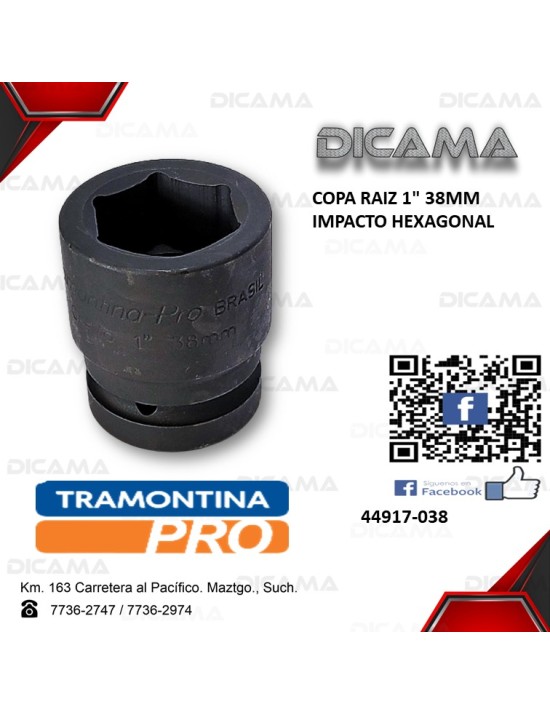 COPA RAIZ 1" 38MM                IMPACTO HEXAGONAL