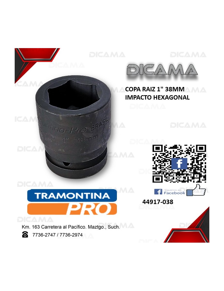 COPA RAIZ 1" 38MM                IMPACTO HEXAGONAL