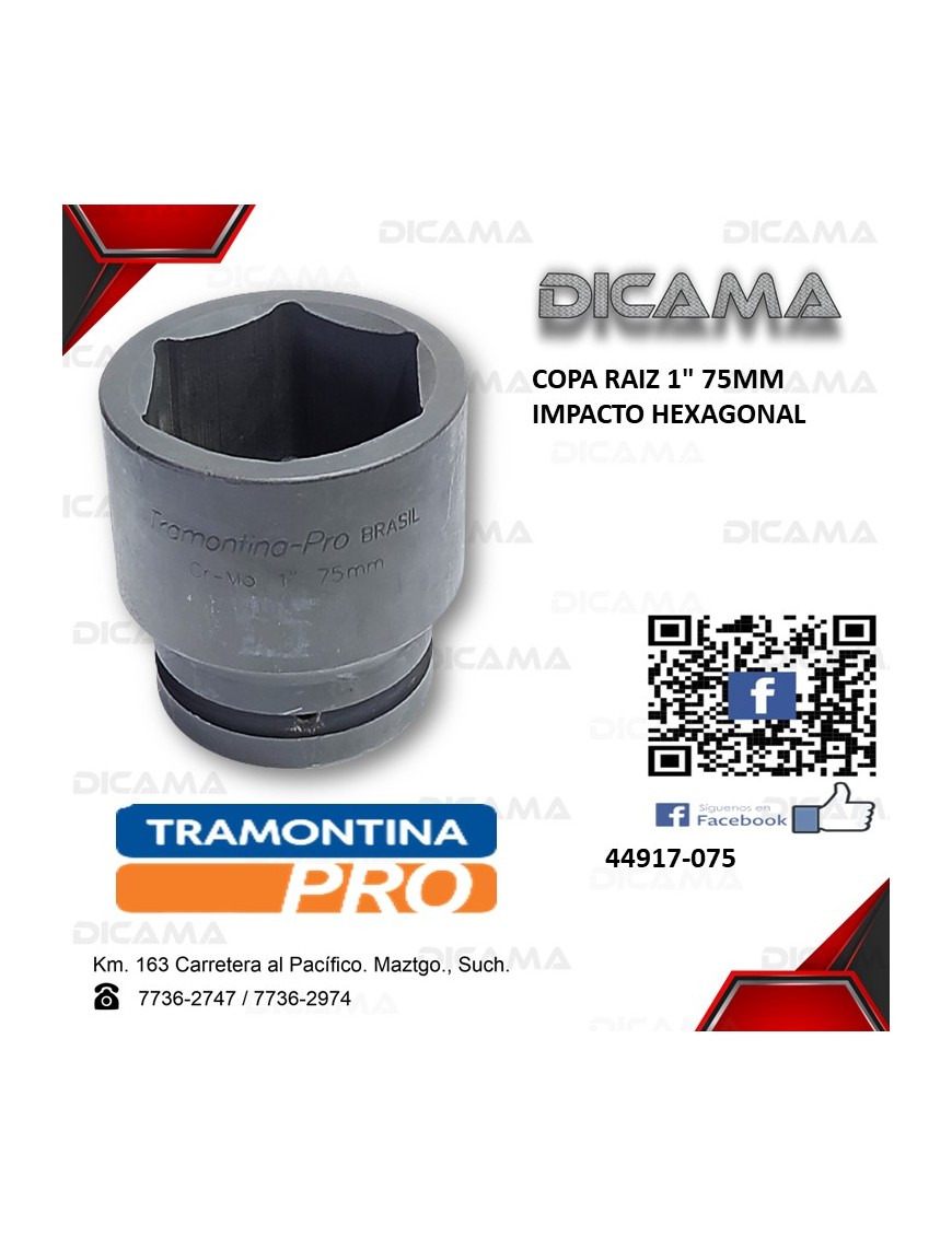 COPA RAIZ 1" 75MM                IMPACTO HEXAGONAL