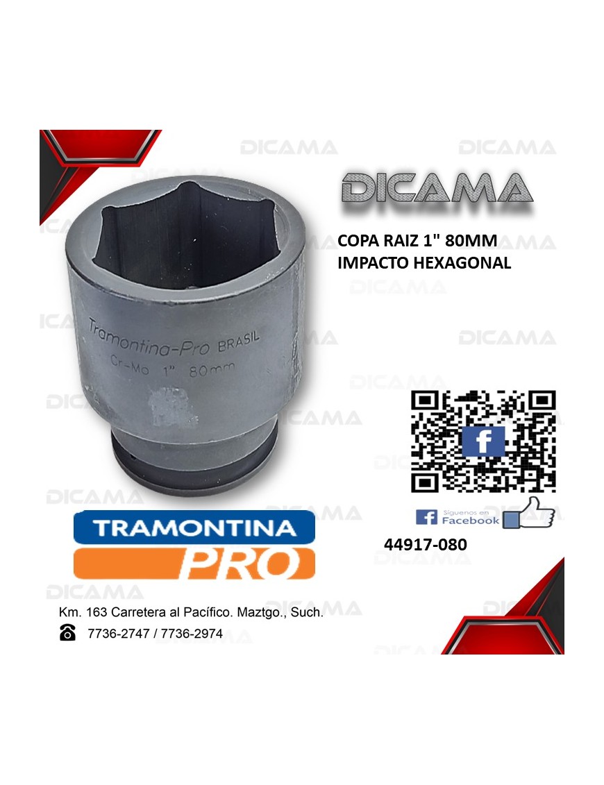 COPA RAIZ 1" 80MM                IMPACTO HEXAGONAL