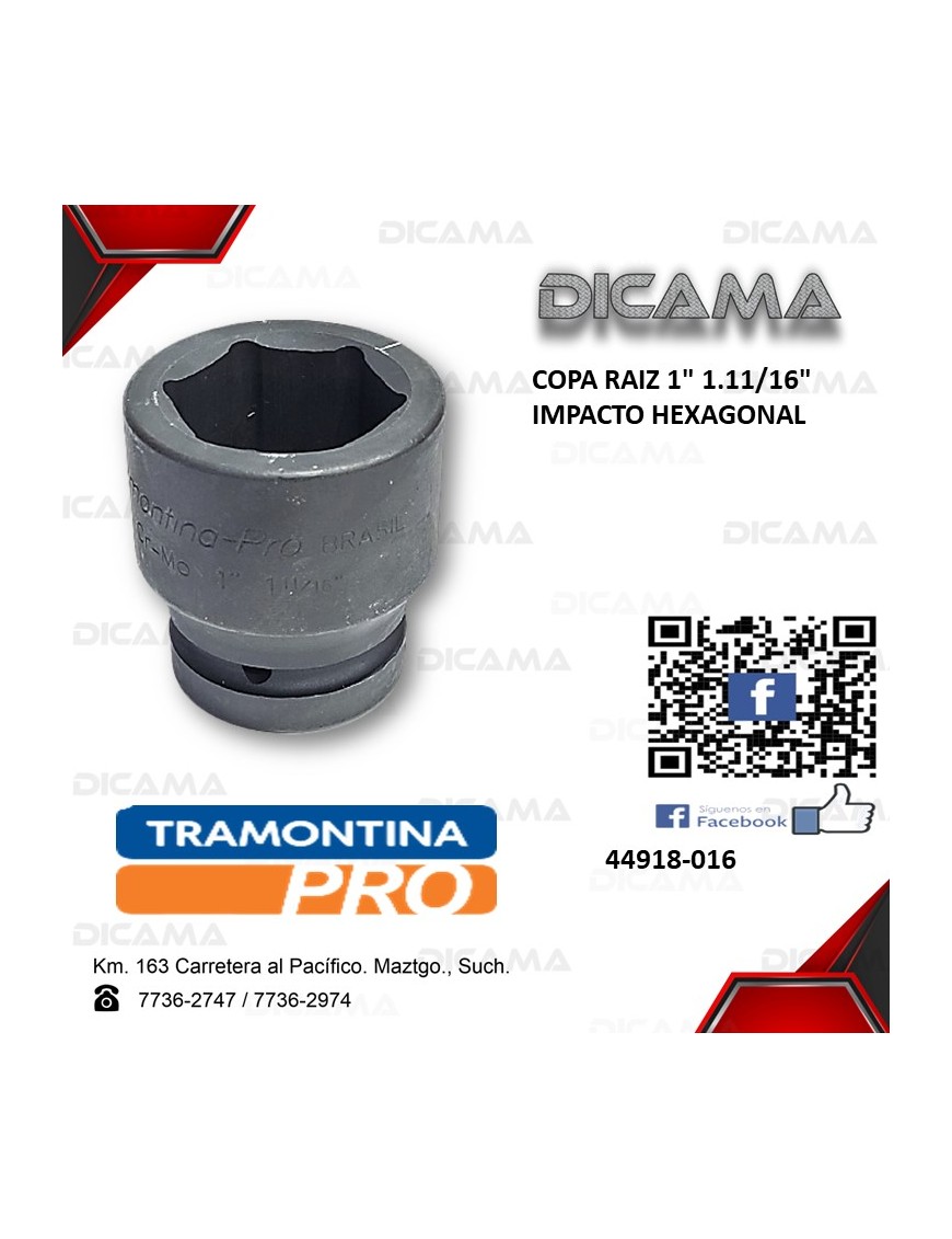 COPA RAIZ 1" 1.11/16"            IMPACTO HEXAGONAL