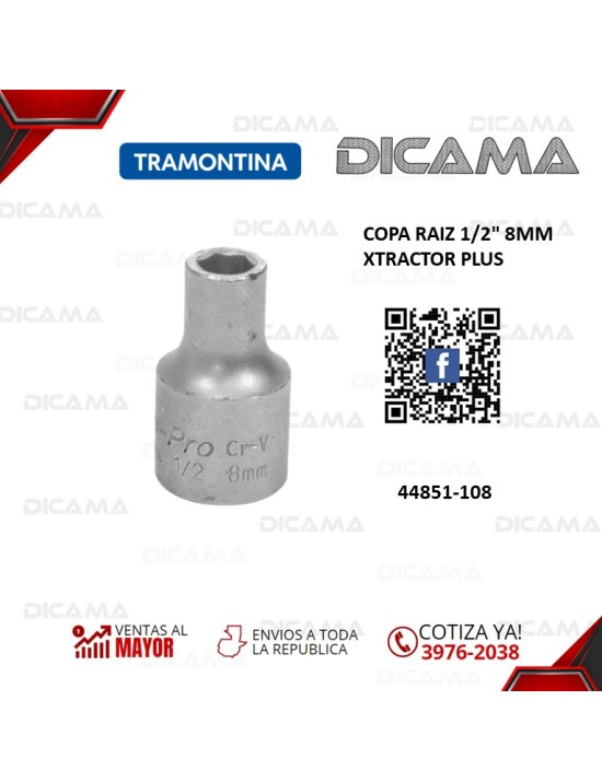 COPA RAIZ 1/2" 8MM XTRACTOR PLUS