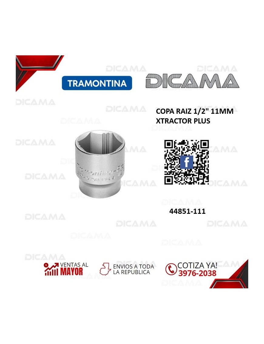 COPA RAIZ 1/2" 11MM XTRACTOR PLUS