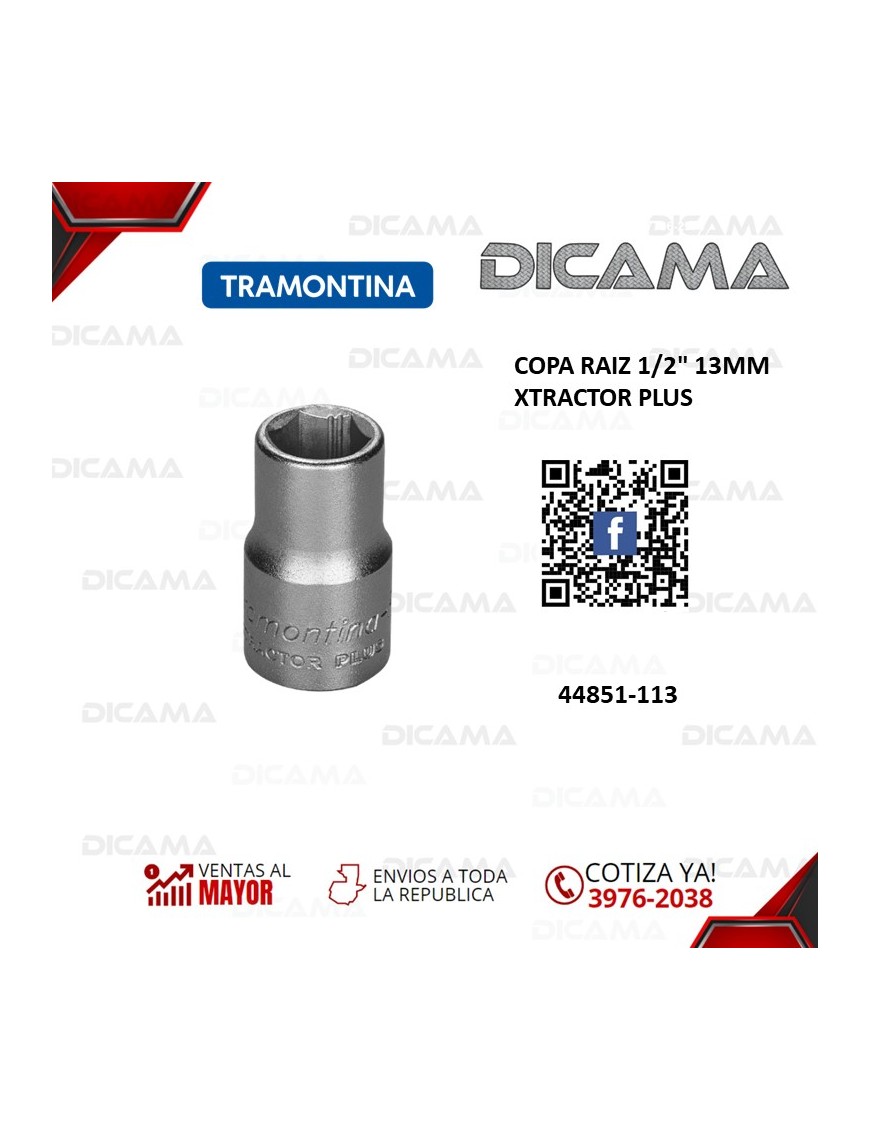 COPA RAIZ 1/2" 13MM XTRACTOR PLUS