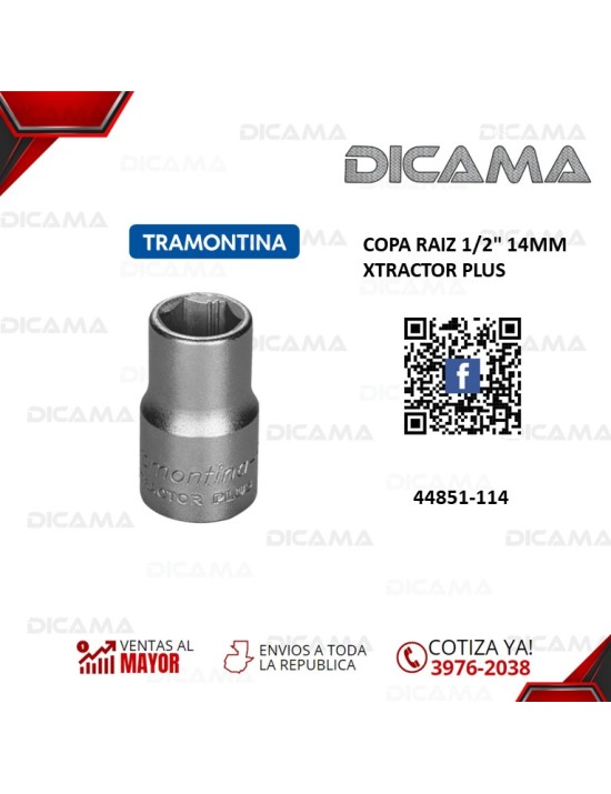 COPA RAIZ 1/2" 14MM XTRACTOR PLUS