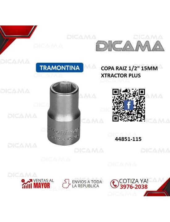COPA RAIZ 1/2" 15MM XTRACTOR PLUS