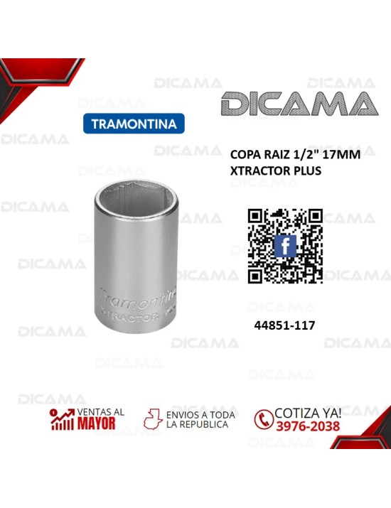 COPA RAIZ 1/2" 17MM XTRACTOR PLUS