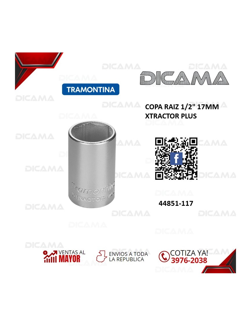 COPA RAIZ 1/2" 17MM XTRACTOR PLUS