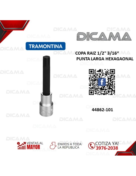 COPA RAIZ 1/2" 3/16" PUNTA LARGA HEXAGAONAL