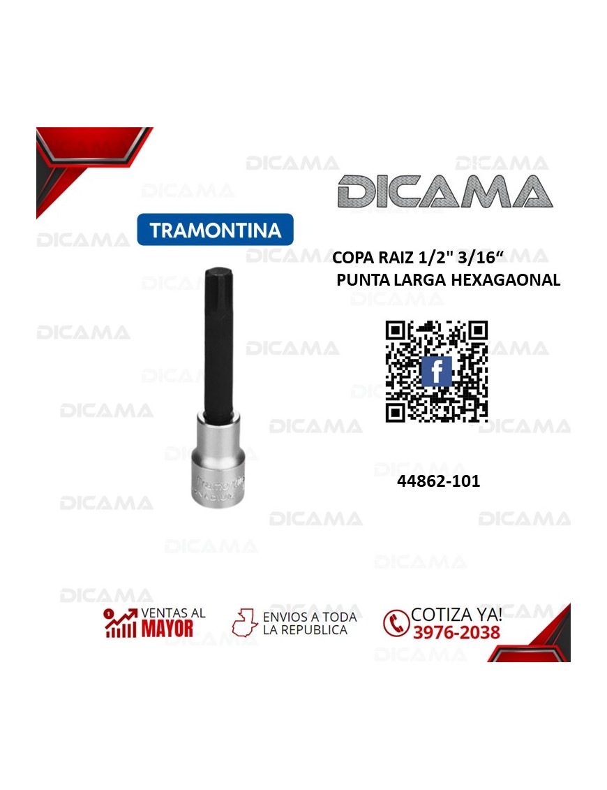 COPA RAIZ 1/2" 3/16" PUNTA LARGA HEXAGAONAL