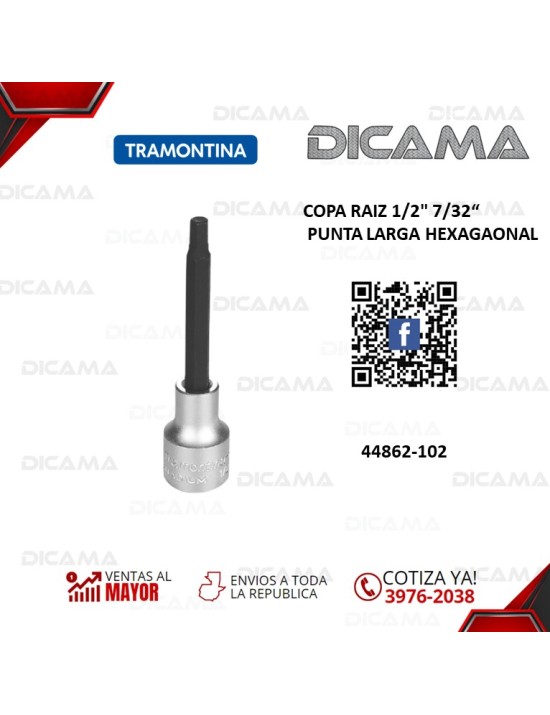 COPA RAIZ 1/2" 7/32" PUNTA LARGA HEXAGAONAL
