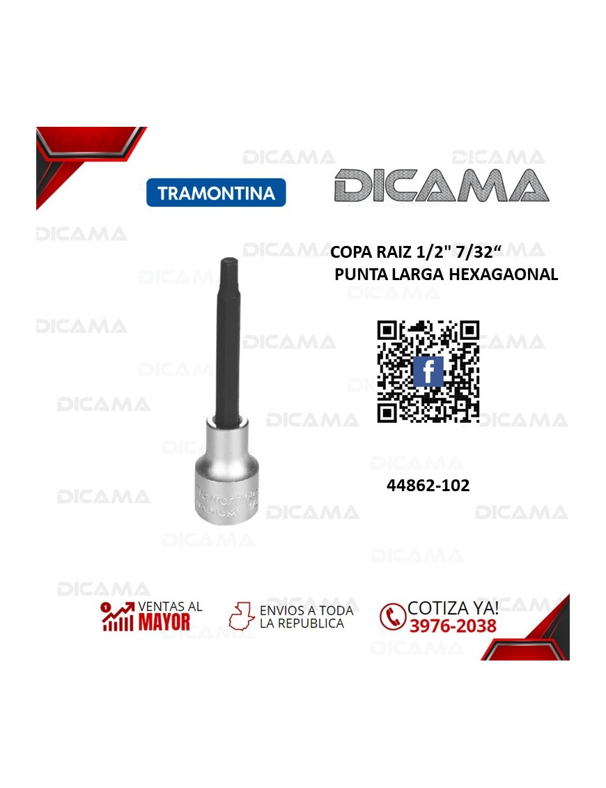 COPA RAIZ 1/2" 7/32" PUNTA LARGA HEXAGAONAL