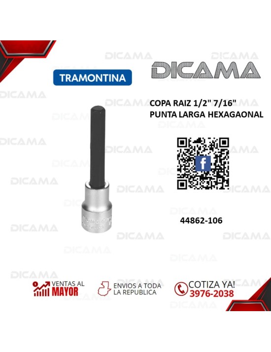 COPA RAIZ 1/2" 7/16" PUNTA LARGA HEXAGAONAL