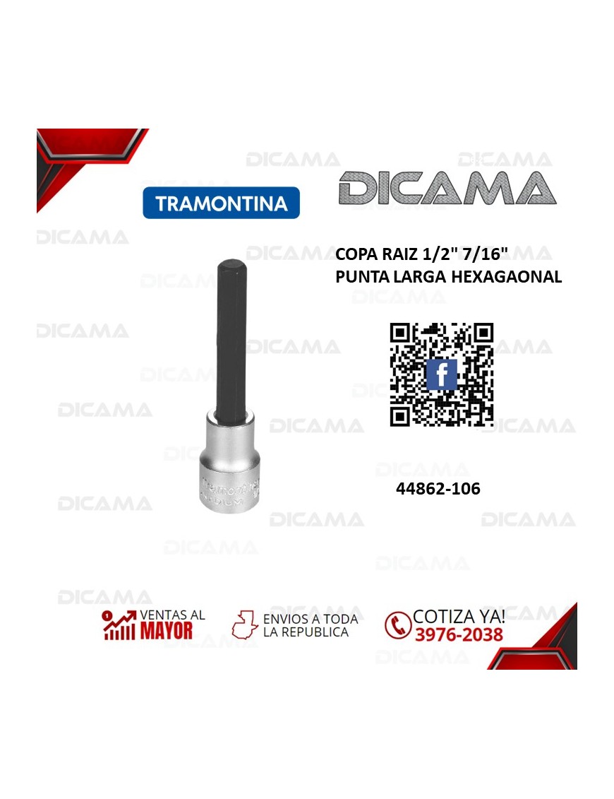 COPA RAIZ 1/2" 7/16" PUNTA LARGA HEXAGAONAL