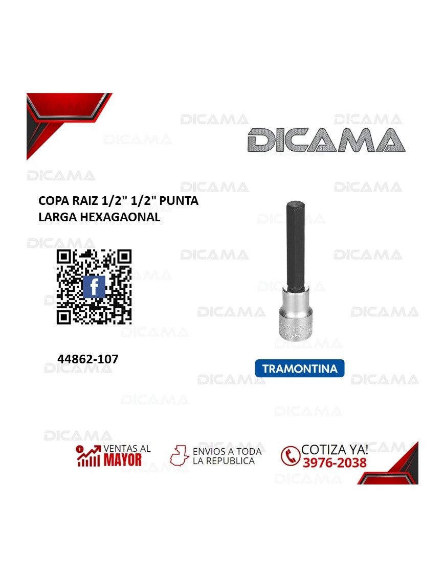 COPA RAIZ 1/2" 1/2" PUNTA LARGA HEXAGAONAL