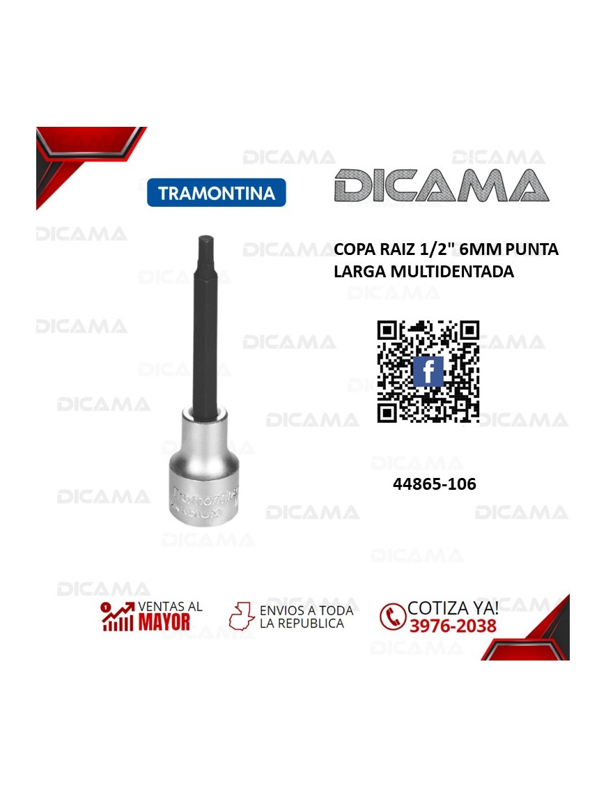COPA RAIZ 1/2" 6MM PUNTA LARGA MULTIDENTADA
