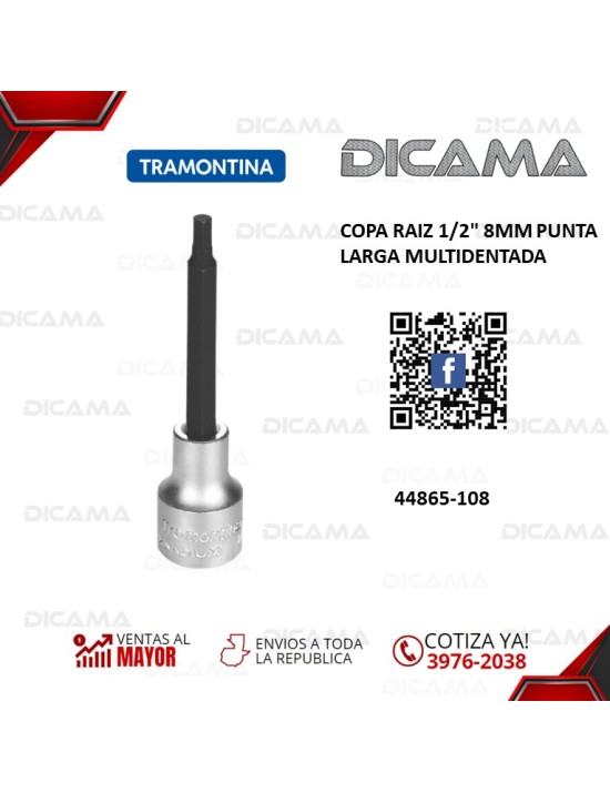 COPA RAIZ 1/2" 8MM PUNTA LARGA MULTIDENTADA