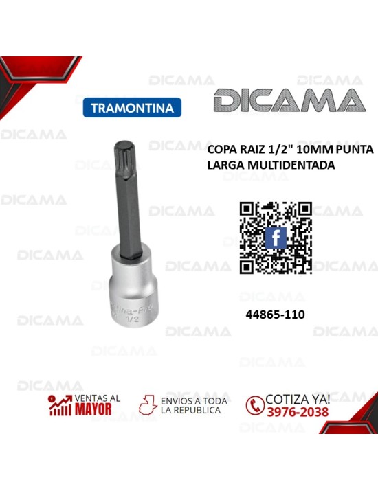 COPA RAIZ 1/2" 10MM PUNTA LARGA MULTIDENTADA