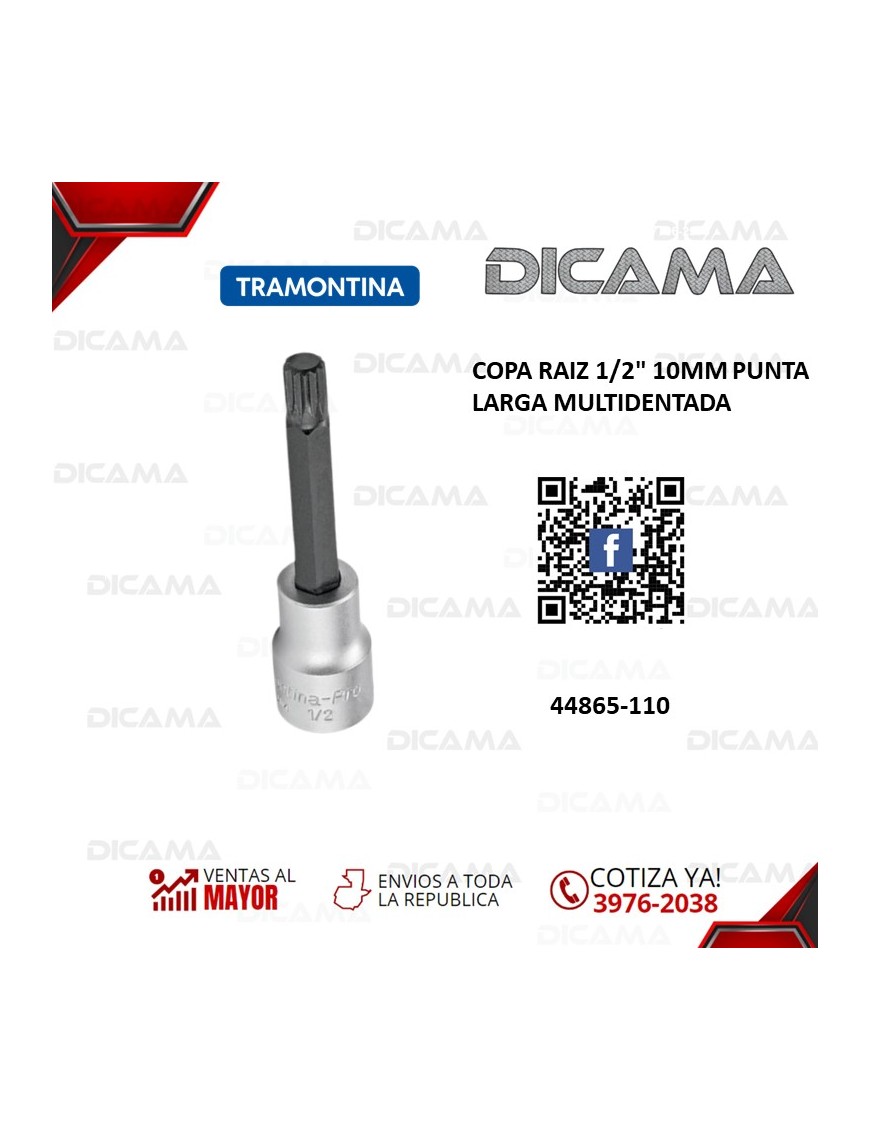 COPA RAIZ 1/2" 10MM PUNTA LARGA MULTIDENTADA