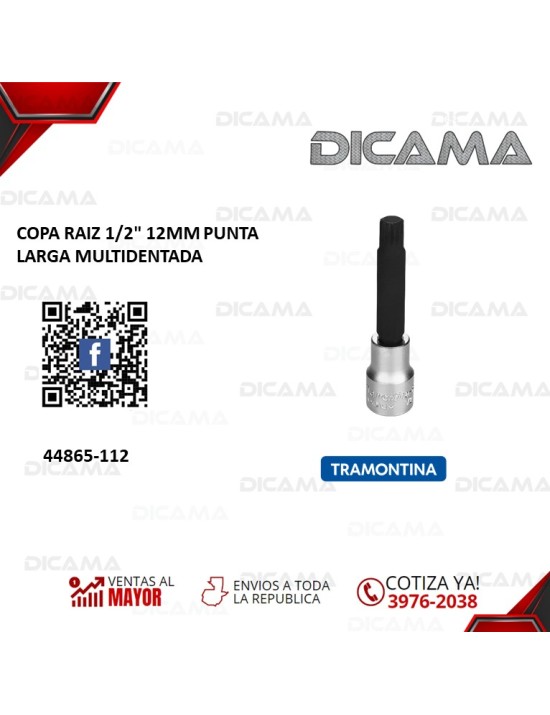 COPA RAIZ 1/2" 12MM PUNTA LARGA MULTIDENTADA