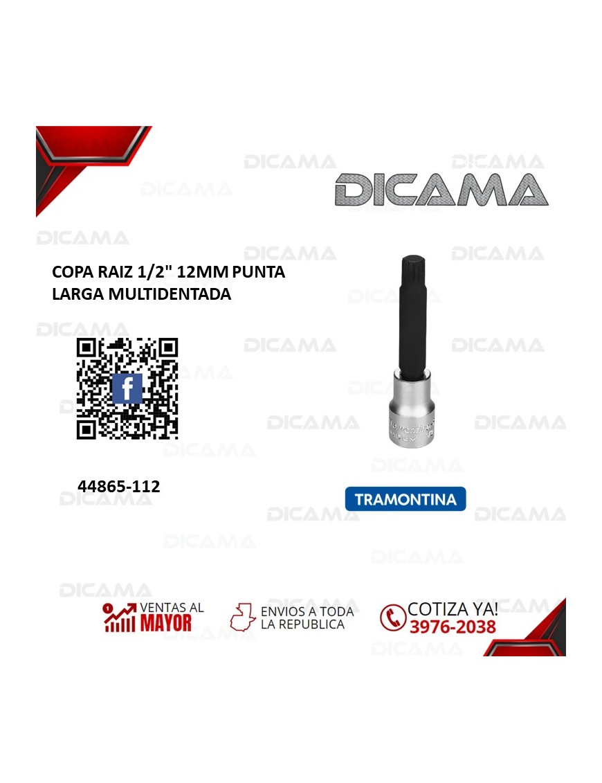 COPA RAIZ 1/2" 12MM PUNTA LARGA MULTIDENTADA