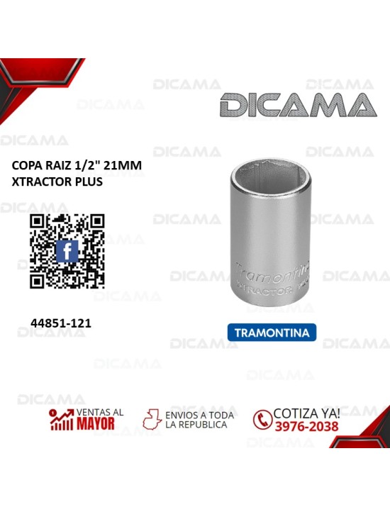 COPA RAIZ 1/2" 21MM XTRACTOR PLUS