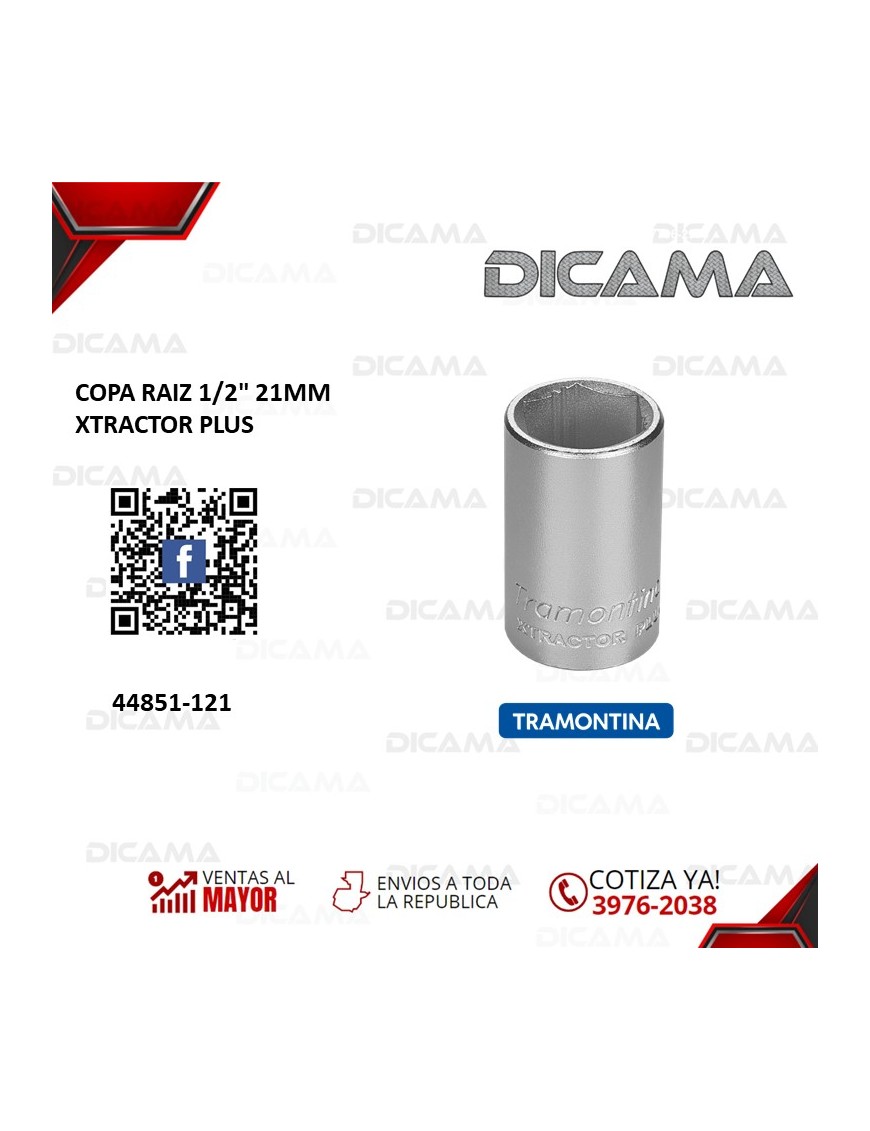 COPA RAIZ 1/2" 21MM XTRACTOR PLUS
