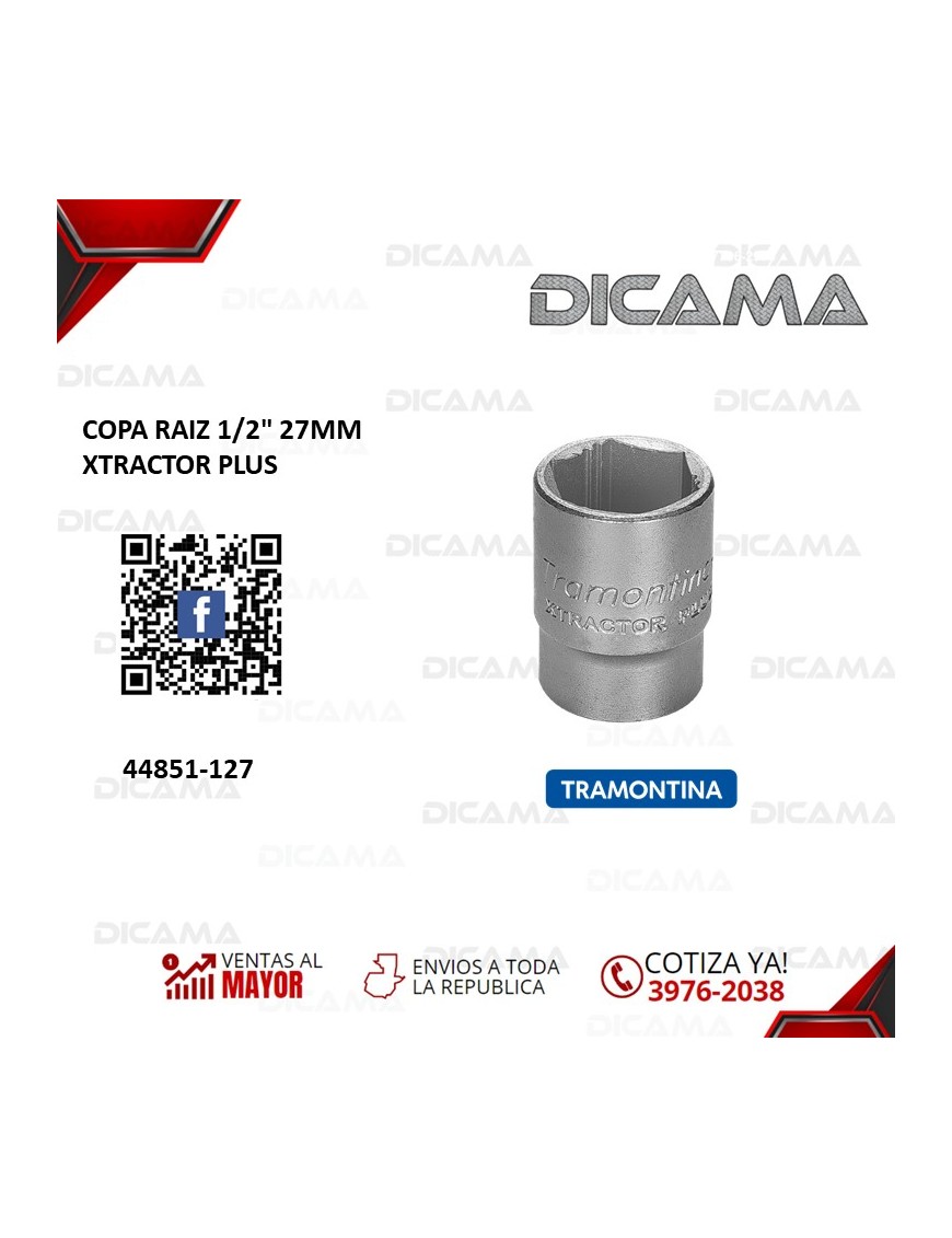 COPA RAIZ 1/2" 27MM XTRACTOR PLUS