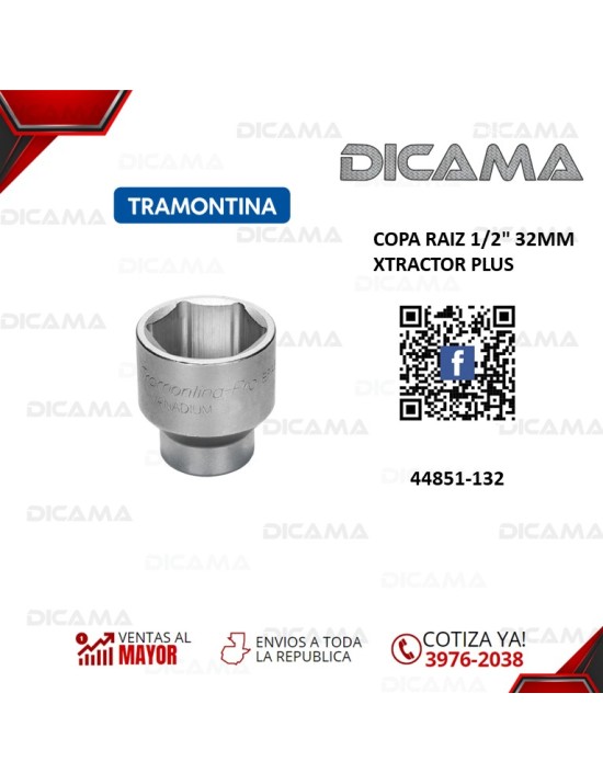 COPA RAIZ 1/2" 32MM XTRACTOR PLUS