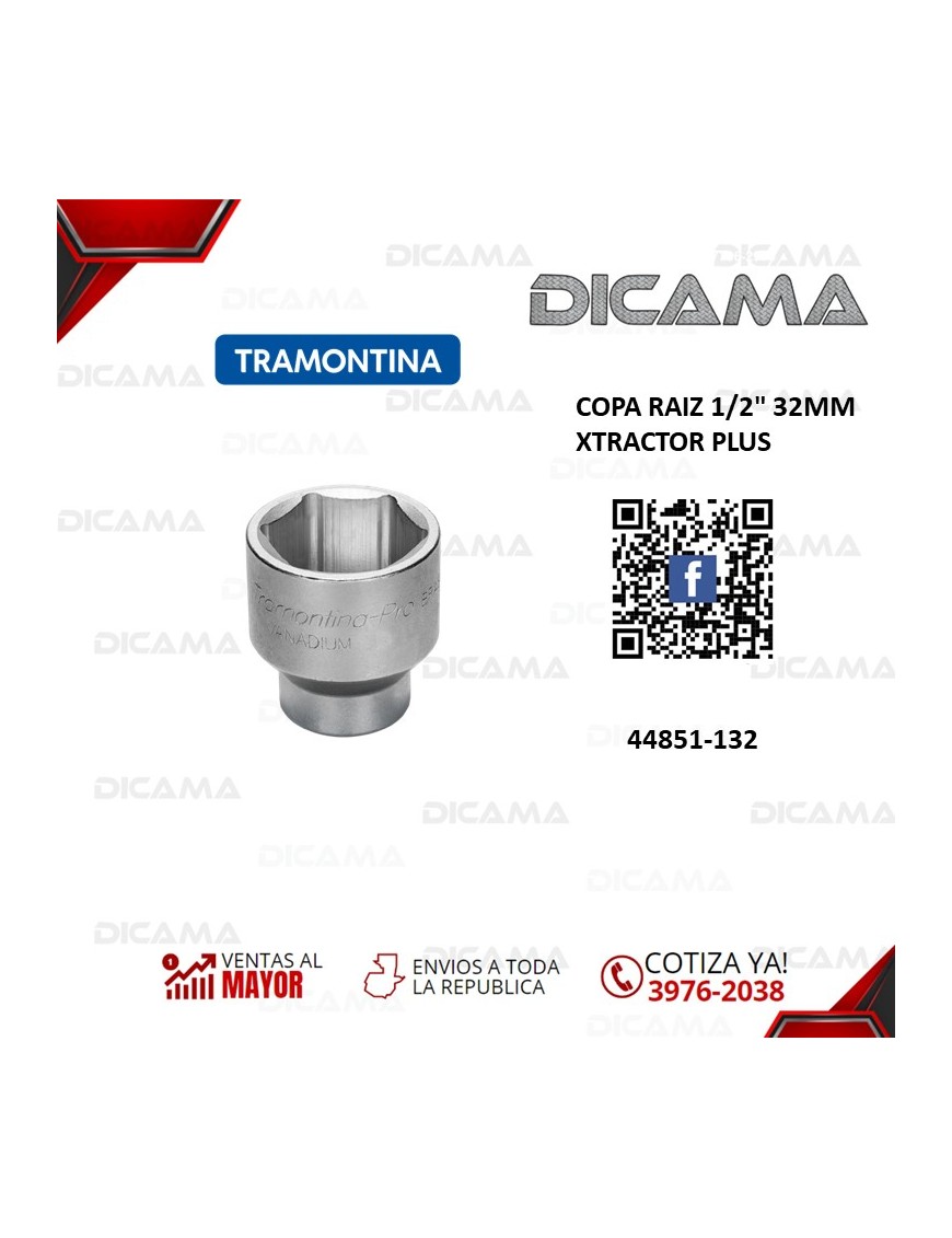 COPA RAIZ 1/2" 32MM XTRACTOR PLUS