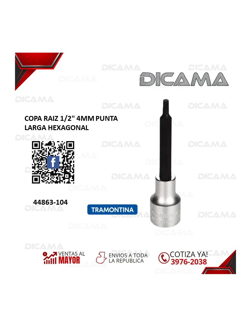 COPA RAIZ 1/2" 4MM PUNTA LARGA HEXAGONAL