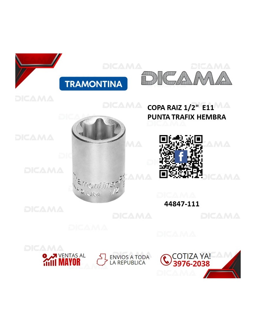 COPA RAIZ 1/2"  E11 PUNTA TRAFIX HEMBRA