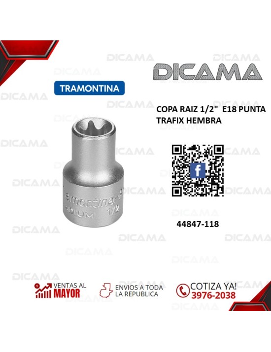 COPA RAIZ 1/2"  E18 PUNTA TRAFIX HEMBRA