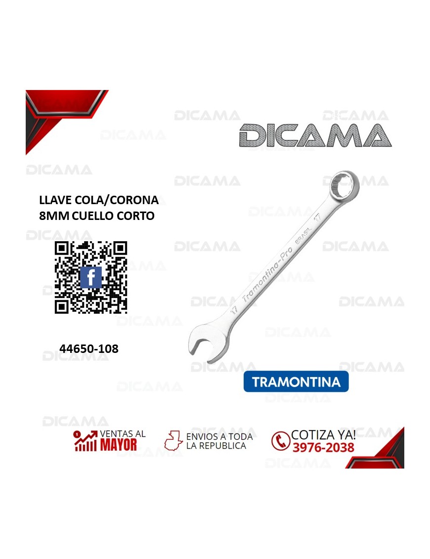 LLAVE COLA/CORONA 8MM CUELLO CORTO