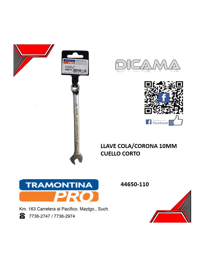 LLAVE COLA/CORONA 10MM CUELLO CORTO