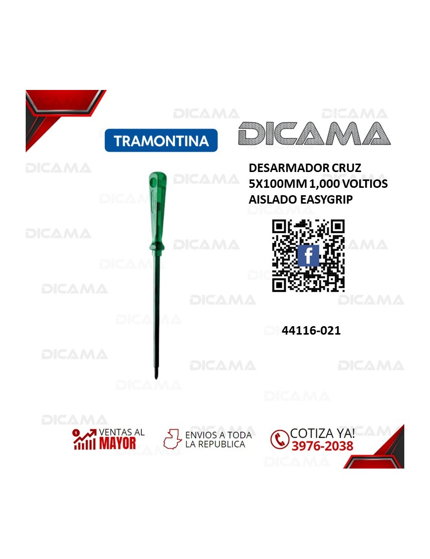 DESARMADOR CRUZ 5X100MM 1,000 VOLTIOS AISLADO EASYGRIP
