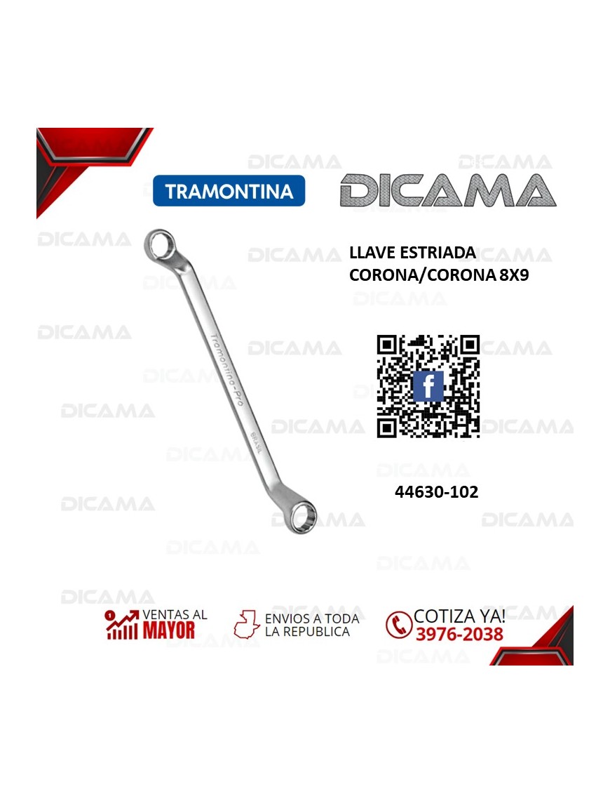 LLAVE ESTRIADA CORONA/CORONA 8X9