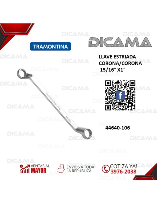 LLAVE ESTRIADA CORONA/CORONA  15/16" X1"